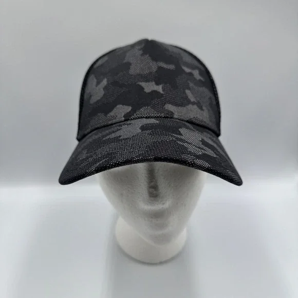 Lululemon Hat Cap SnapBack Men Black Camo Mesh Trucker Adjustable Athletic Gym - Picture 5 of 9